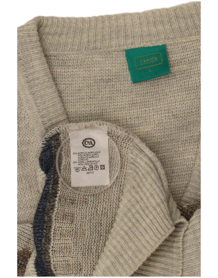 C&A Débardeur Canda Vest Homme Gris Géométrique Acrylique