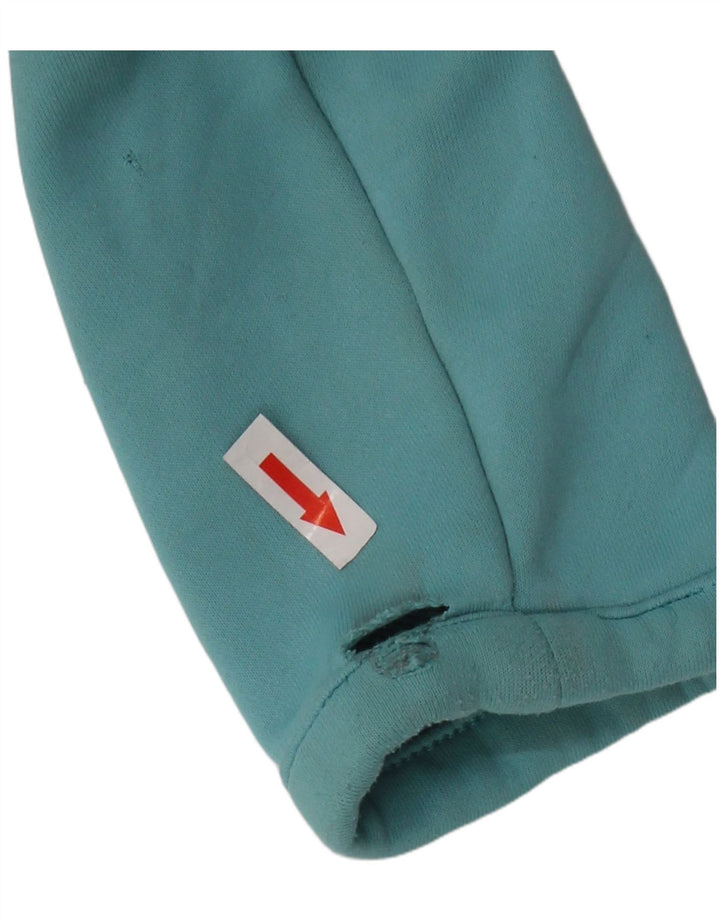 ADIDAS Pull à capuche court zippé pour femme UK 14 Bleu moyen Polyester