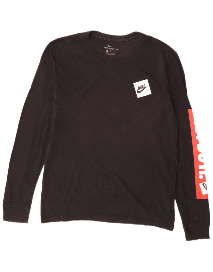 Nike Haut graphique à manches longues en coton color block noir moyen pour homme