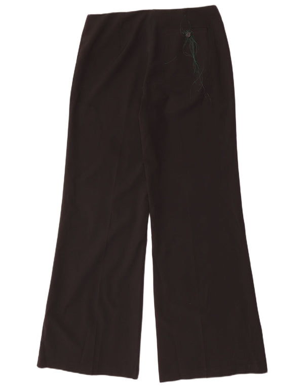 Benetton Pantalon décontracté à jambe large pour femme IT 42 Medium W30 L34 Noir