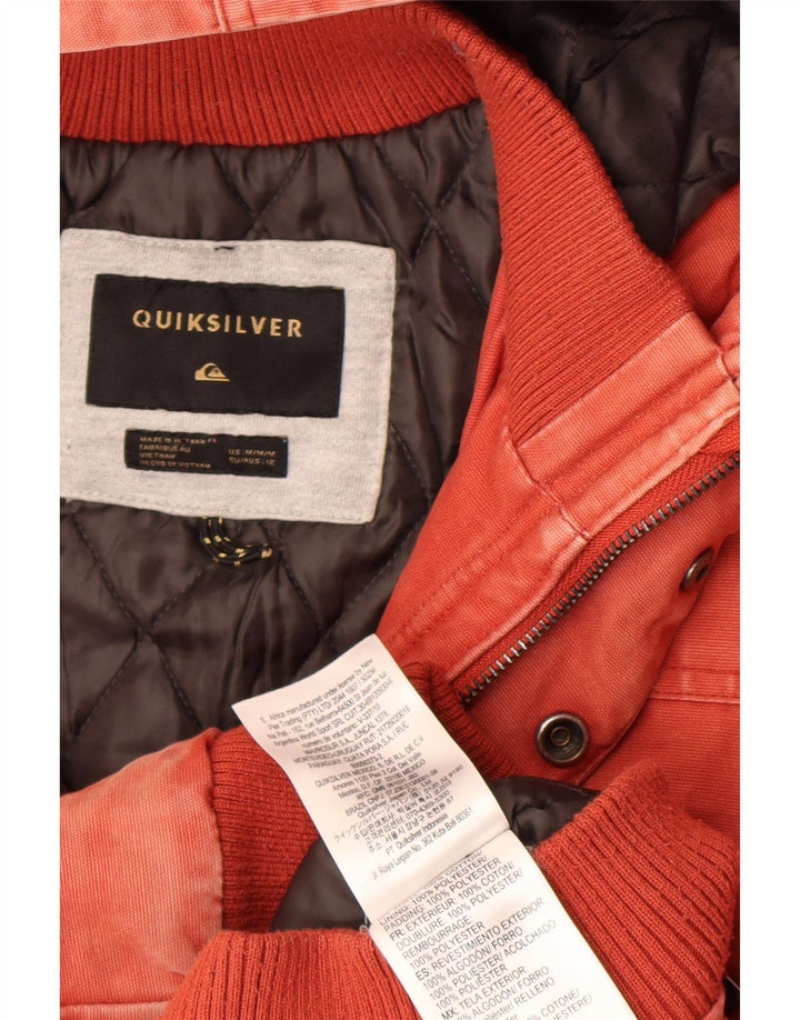 Quiksilver Veste Bomber à Capuche Femme UK 12 Coton Rouge Moyen