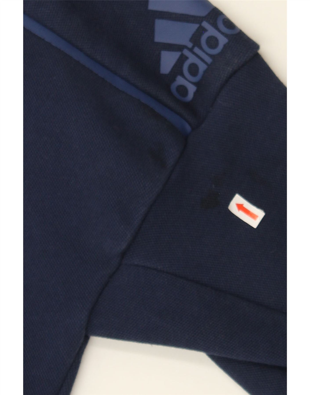 ADIDAS Mens Graphic Zip Hoodie Sweater Small Navy Blue Vintage Adidas and Second-Hand Adidas from Messina Hembry 