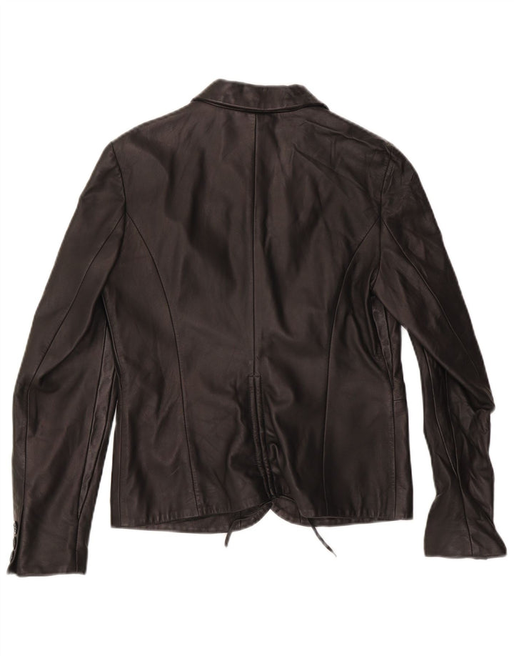 ROCCOBAROCCO Veste Blazer 2 Boutons Femme IT 42 Cuir Noir Moyen