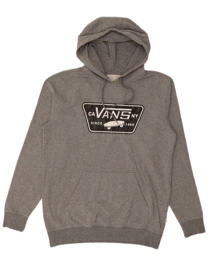 VANS Pull à capuche graphique pour homme en coton moucheté gris moyen