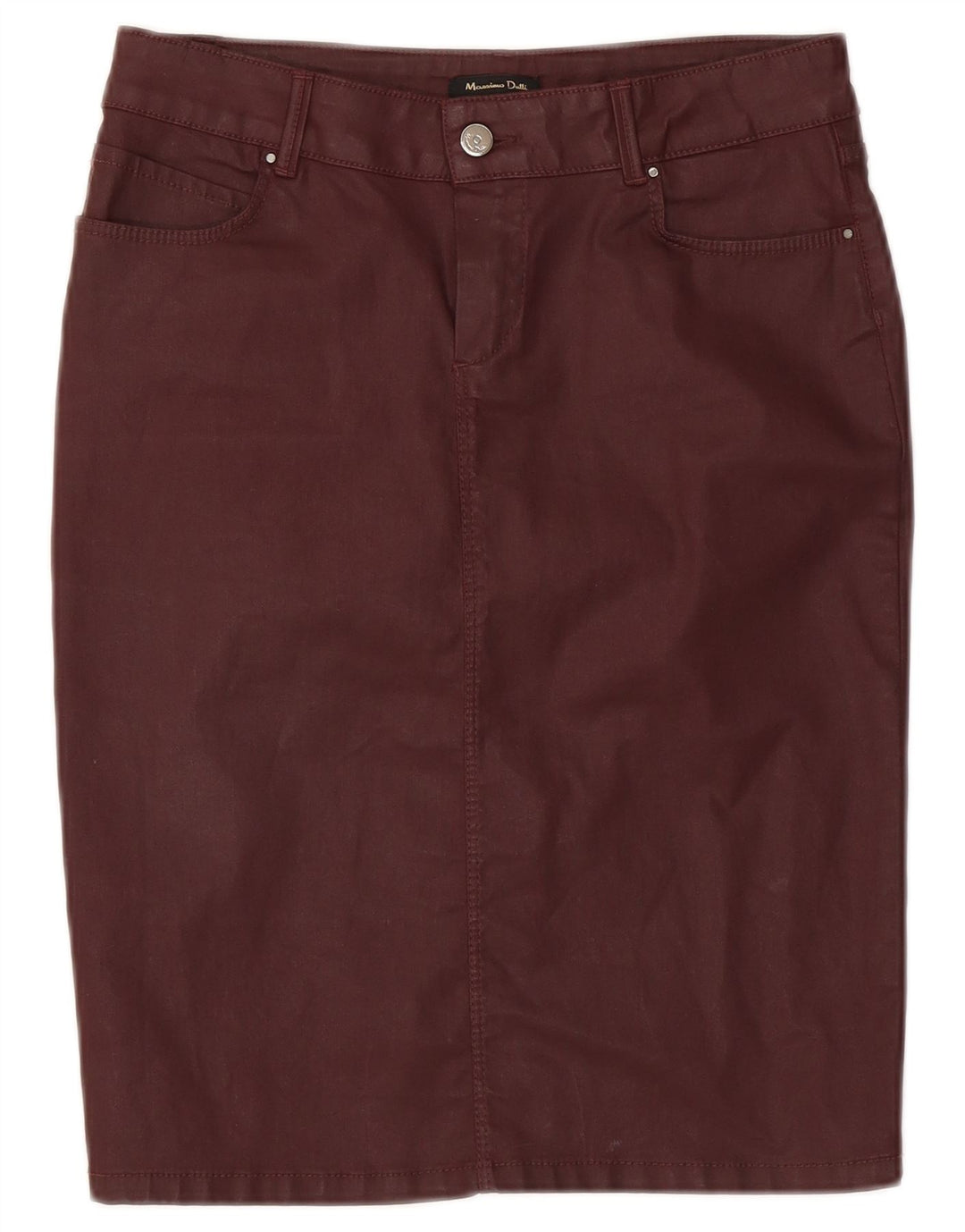 Massimo Dutti Jupe crayon femme W28 coton bordeaux moyen