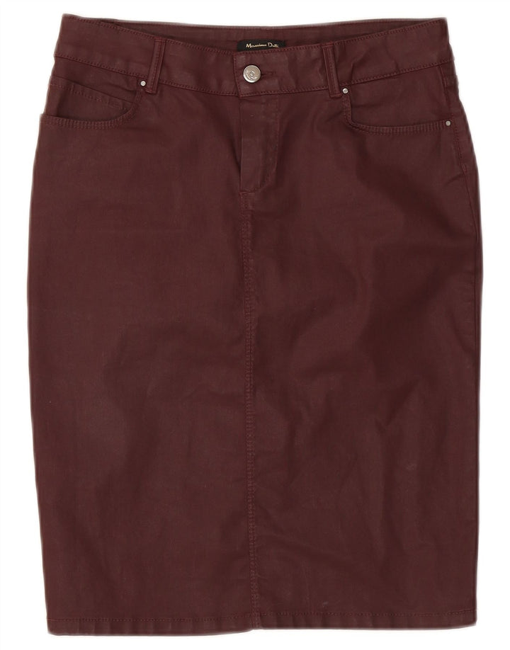 Massimo Dutti Jupe crayon femme W28 coton bordeaux moyen