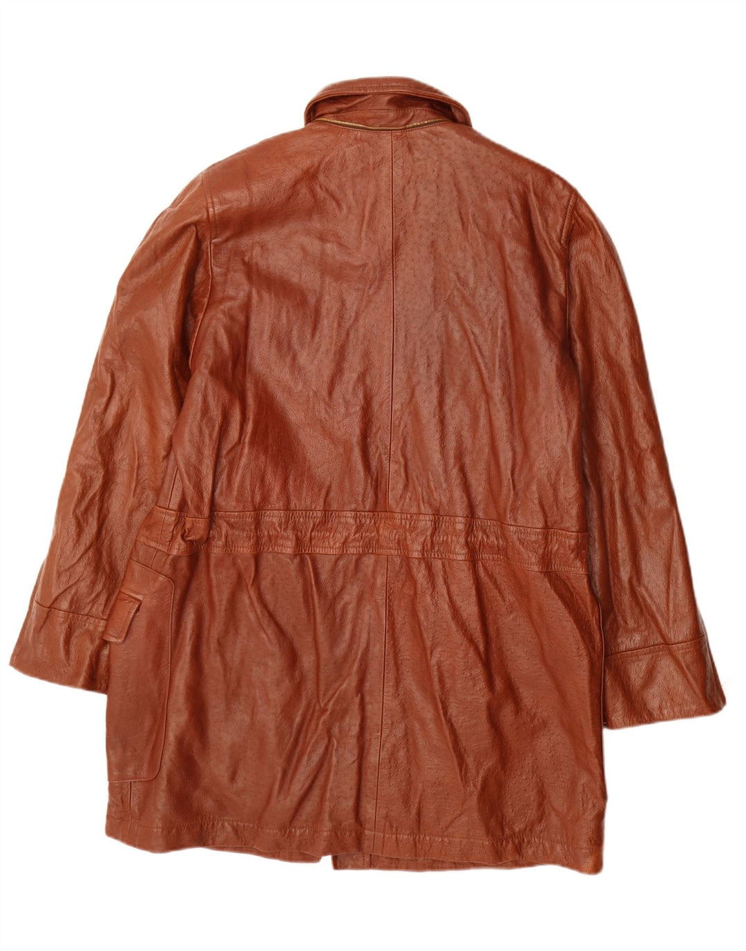 Escada Womens by Margaretha Ley Manteau en cuir coupe ample EU 40 Marron moyen