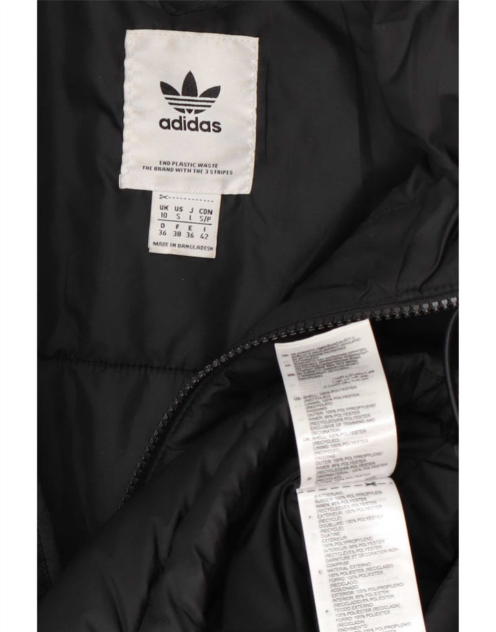 Adidas Veste matelassée surdimensionnée pour femme UK 10 Small Noir Colourblock