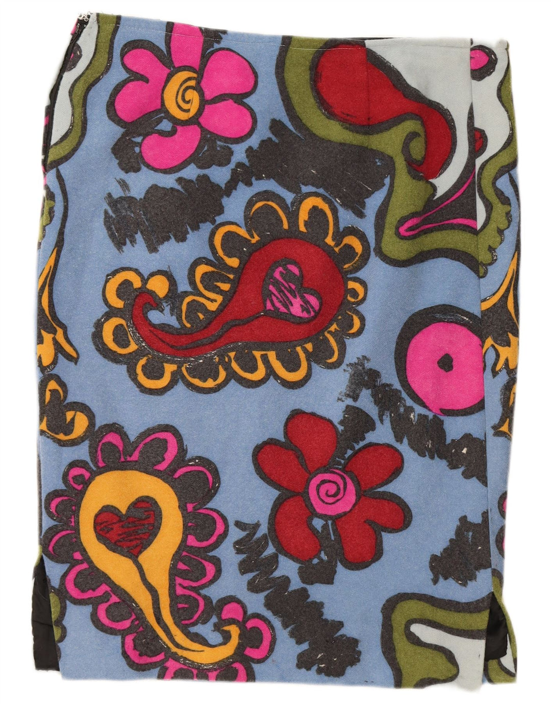 jupe droite femme vintage W36 XL Bleu Floral