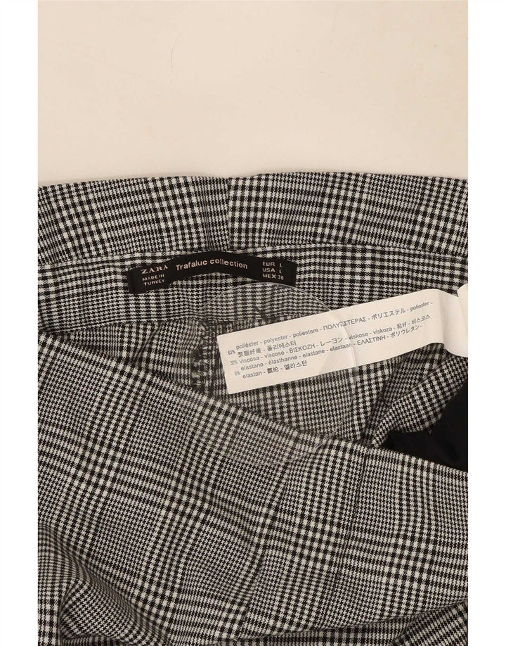 Pantalon court Trafaluc Femme Zara Large W30 L26 pied-de-poule gris