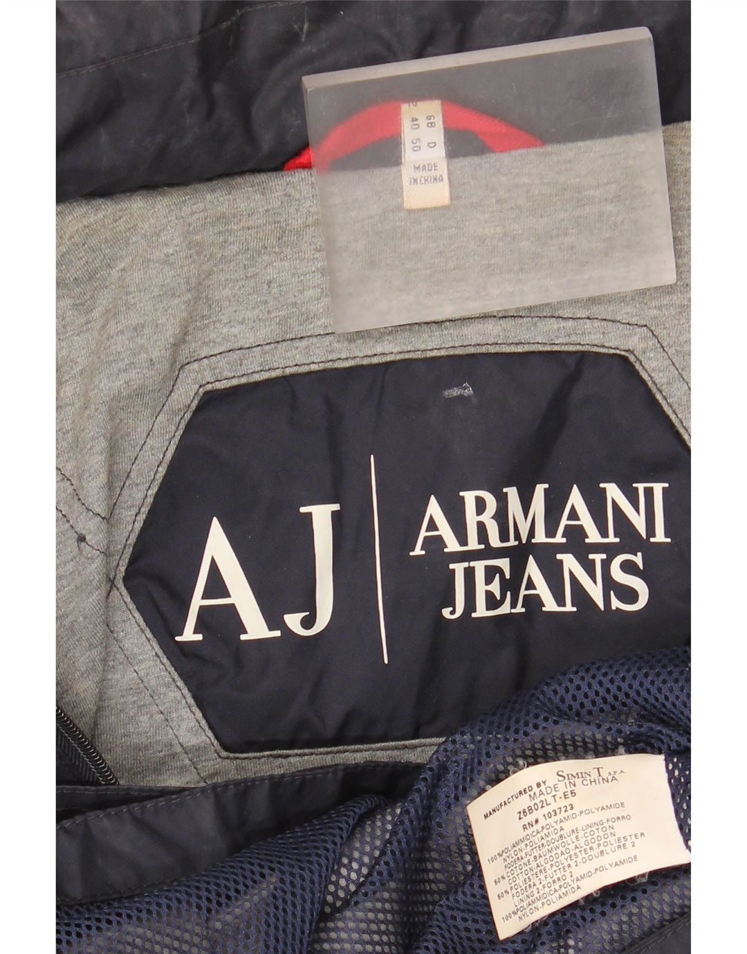 Armani Jeans Veste de Pluie Homme UK 40 Large Bleu Marine Polyamide
