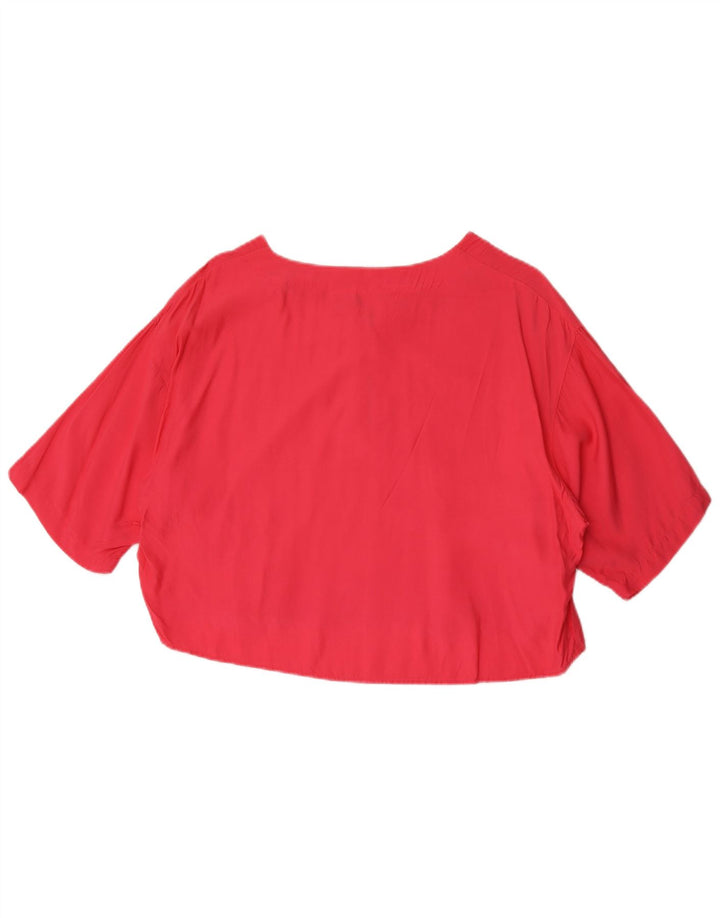 Benetton Femme Chemisier Court Oversize IT 44 Rose Moyen Viscose