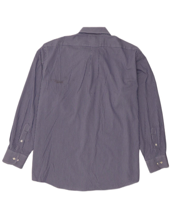 Chaps Chemise coupe régulière pour hommes Taille 18 2XL Coton vichy bleu