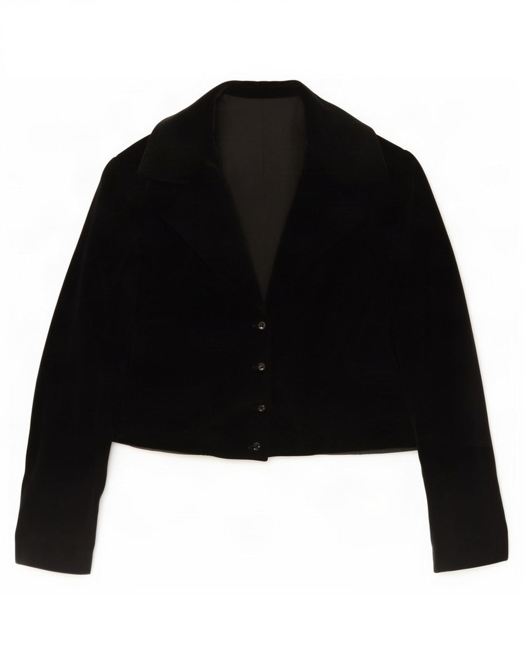 vintage Femme Velours Boléro Veste UK 14 Moyen Noir