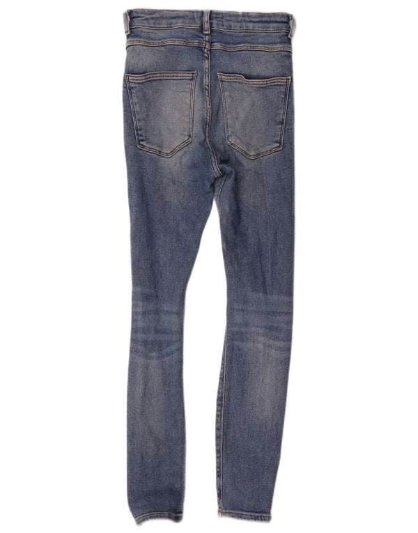 Zara Jean skinny vieilli pour femme EU 36 XS W26 L27 Bleu Coton