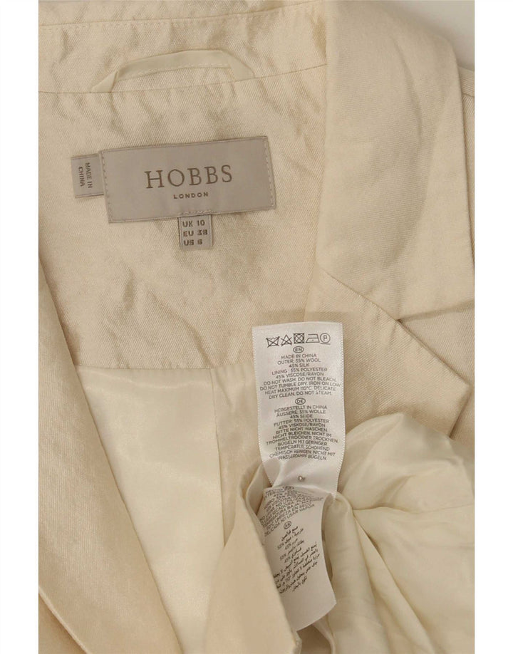 Hobbs Veste blazer courte à 2 boutons pour femme UK 10 Petite laine blanc cassé