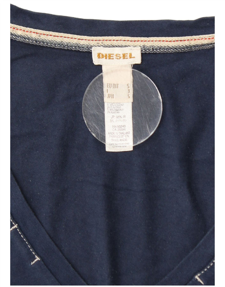 Diesel Homme T-Shirt Top Petit Bleu Marine Coton