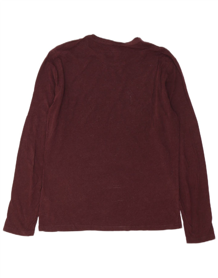 All Saints Haut à manches longues pour homme en coton bordeaux moyen