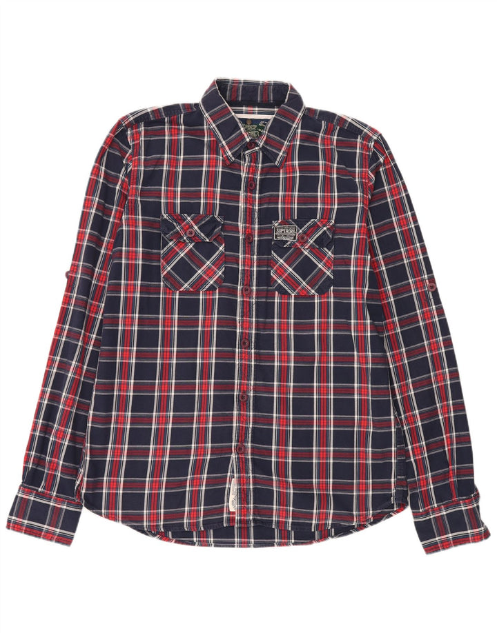 Superdry Chemise en flanelle pour homme 2XL en coton à carreaux bleu marine