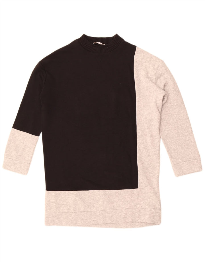 Zara Sweat-shirt surdimensionné pour femme UK 10 Petit color block noir