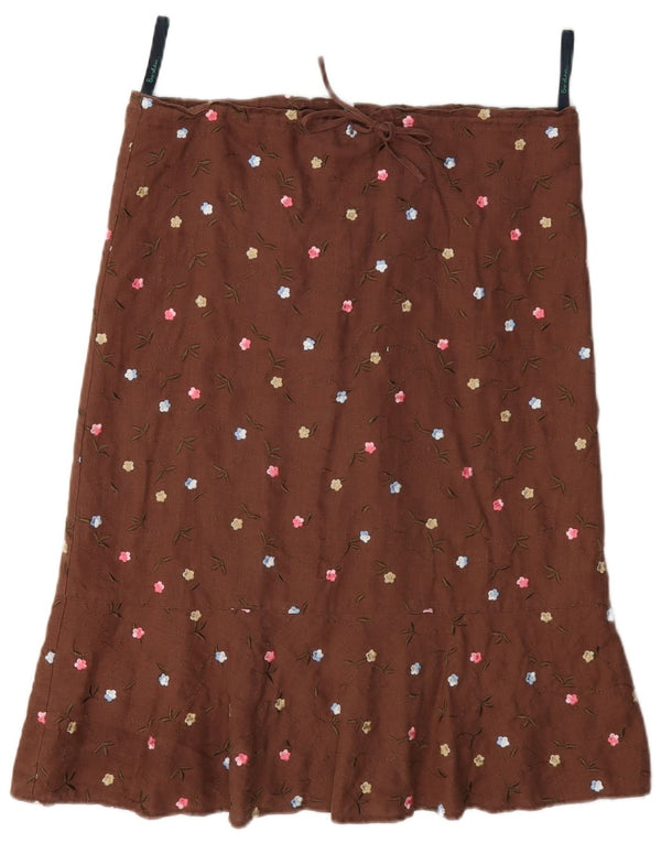 Jupe trapèze Boden pour femme UK 10 Small W34 Lin à pois marron
