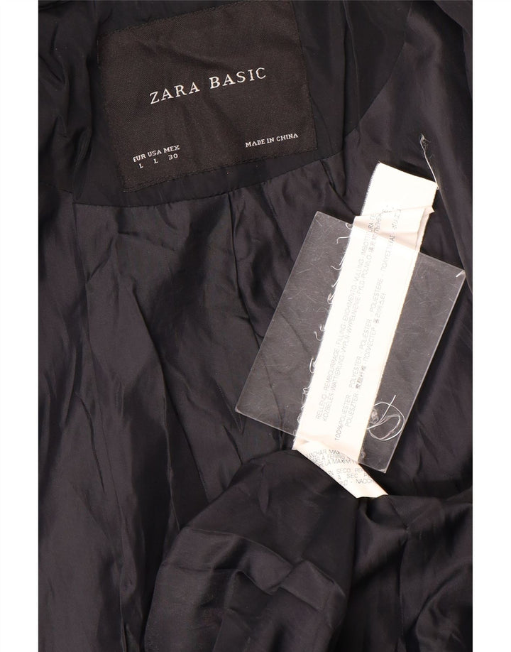 Zara Veste Militaire Femme UK 14 Large Bleu Marine Polyester