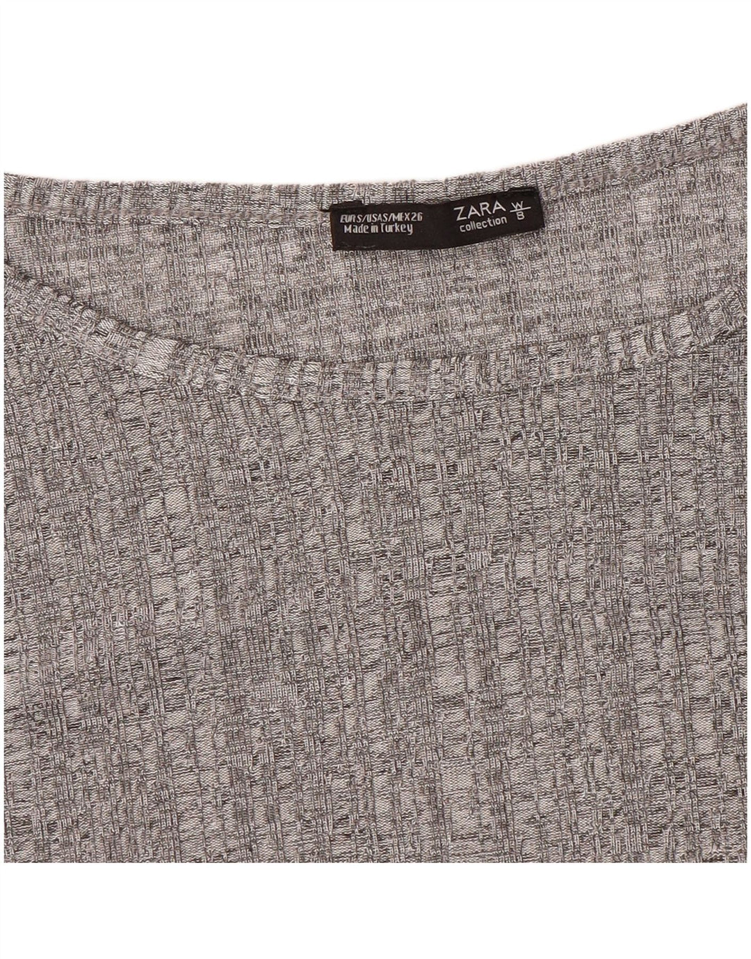 Zara Femme Top Manches Longues UK 10 Petit Gris Moucheté