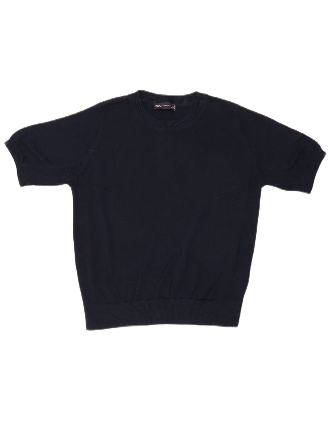 Marks & Spencer Pull à col rond pour femme UK 12 Bleu marine moyen