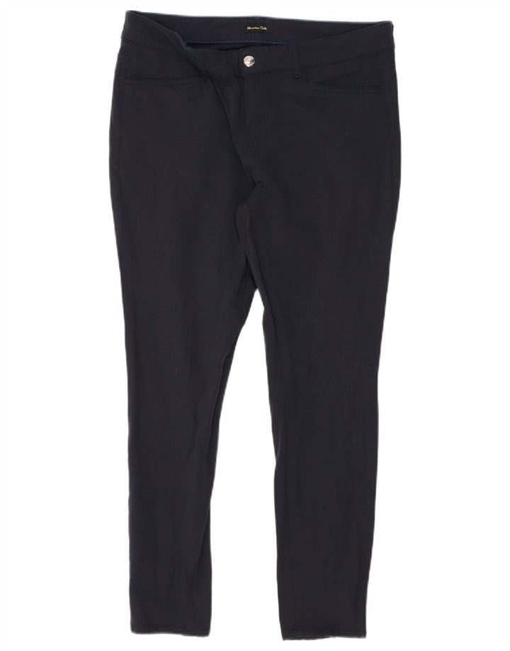 MASSIMO DUTTI Pantalon court décontracté pour femme EU 42 Large W32 L26 Bleu marine
