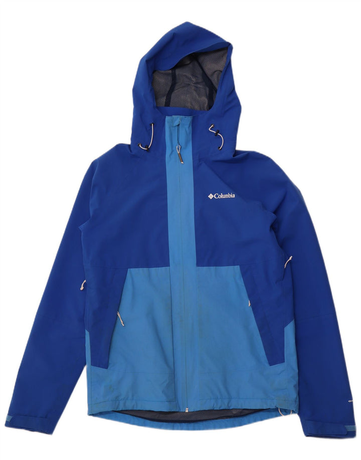 COLUMBIA Veste de pluie à capuche Omni-Tech pour homme UK 38 Bleu moyen Colourblock