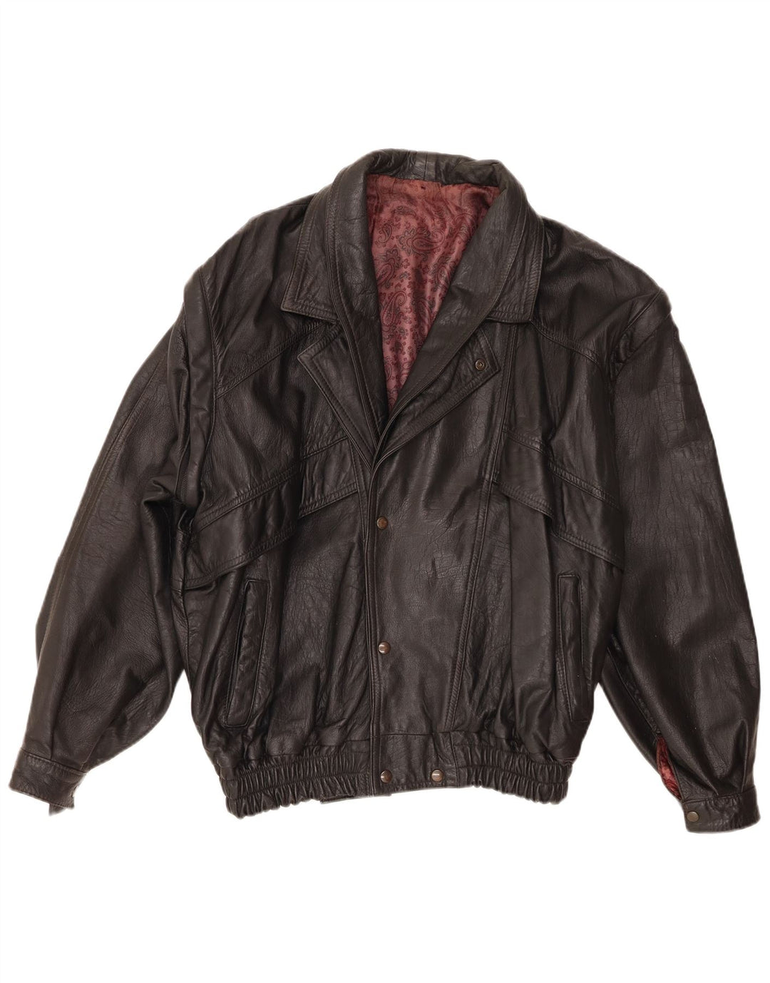 veste en cuir homme vintage UK 36 Petit Noir