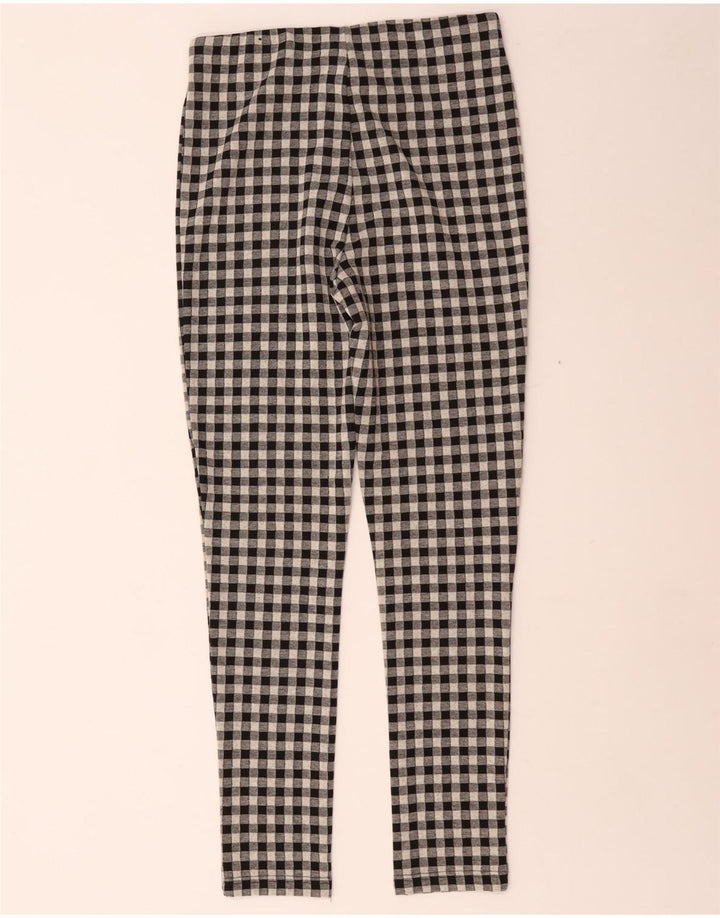 Zara Pantalon décontracté skinny pour femme Medium W28 L29 Noir Vichy Polyester