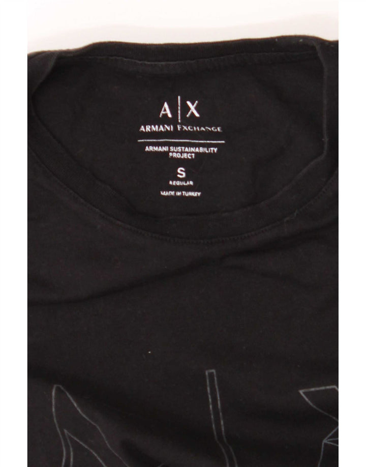 Armani Exchange T-shirt graphique régulier pour homme, petit, noir, géométrique