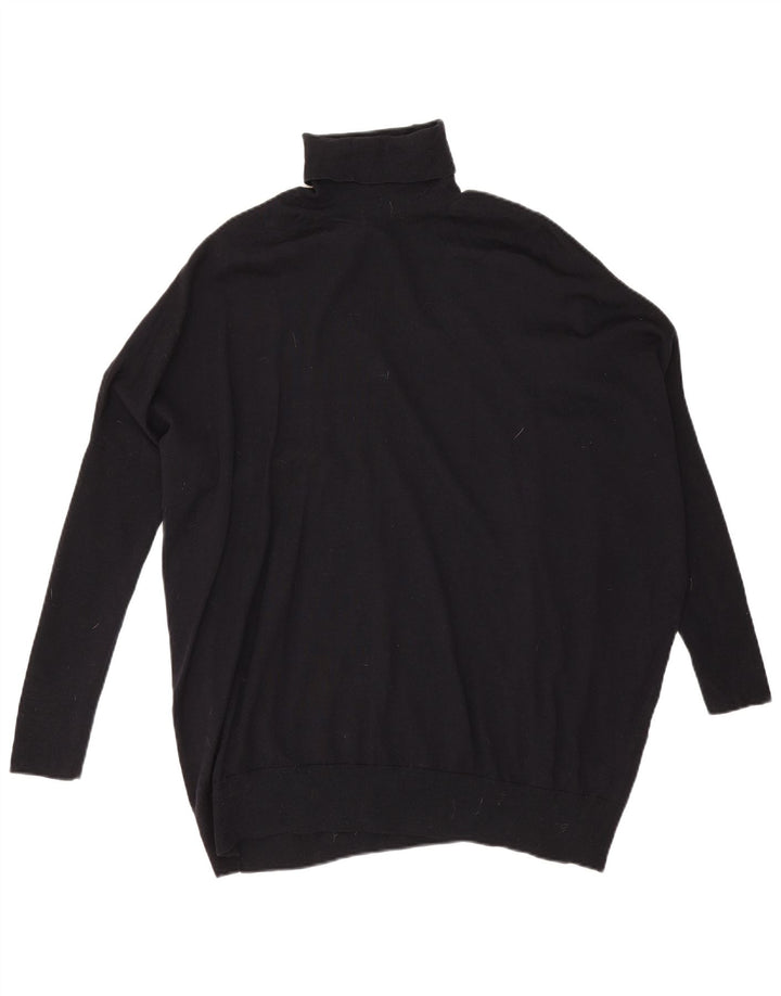 Cos Pull surdimensionné à col roulé pour femme UK 44 en laine noire moyenne