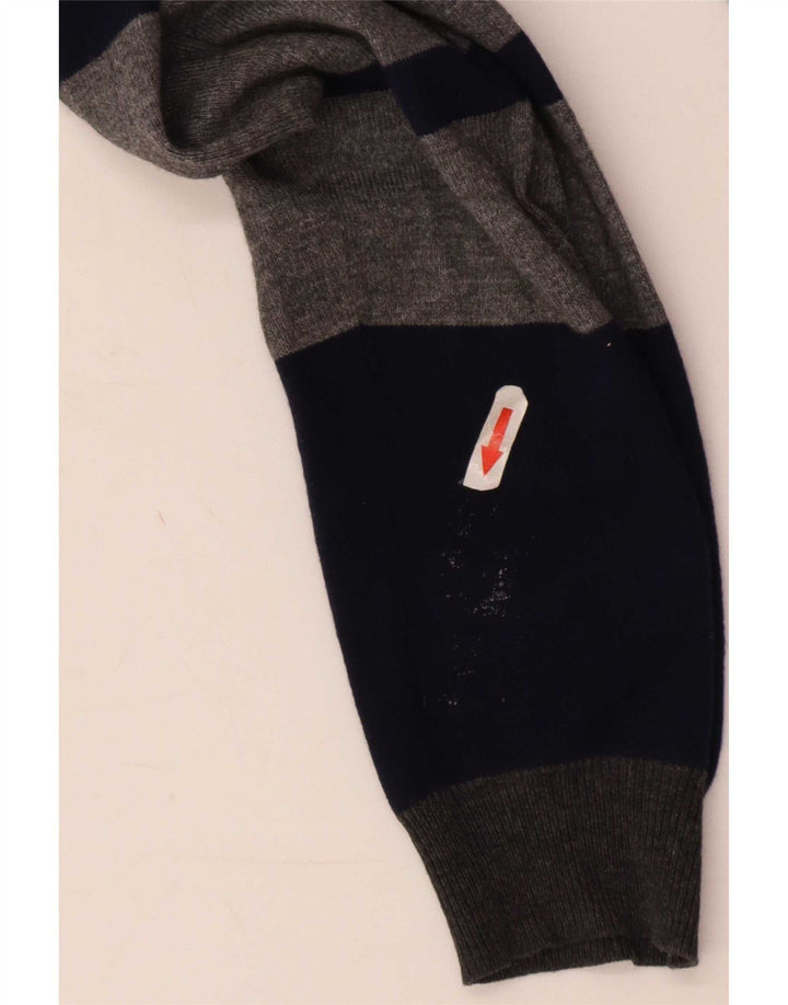 Sun68 Pull col rond pour homme en laine à rayures grises