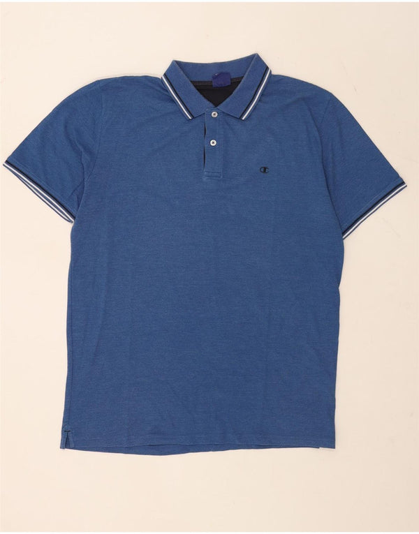 Champion Polo Homme XL Bleu Rayé Coton