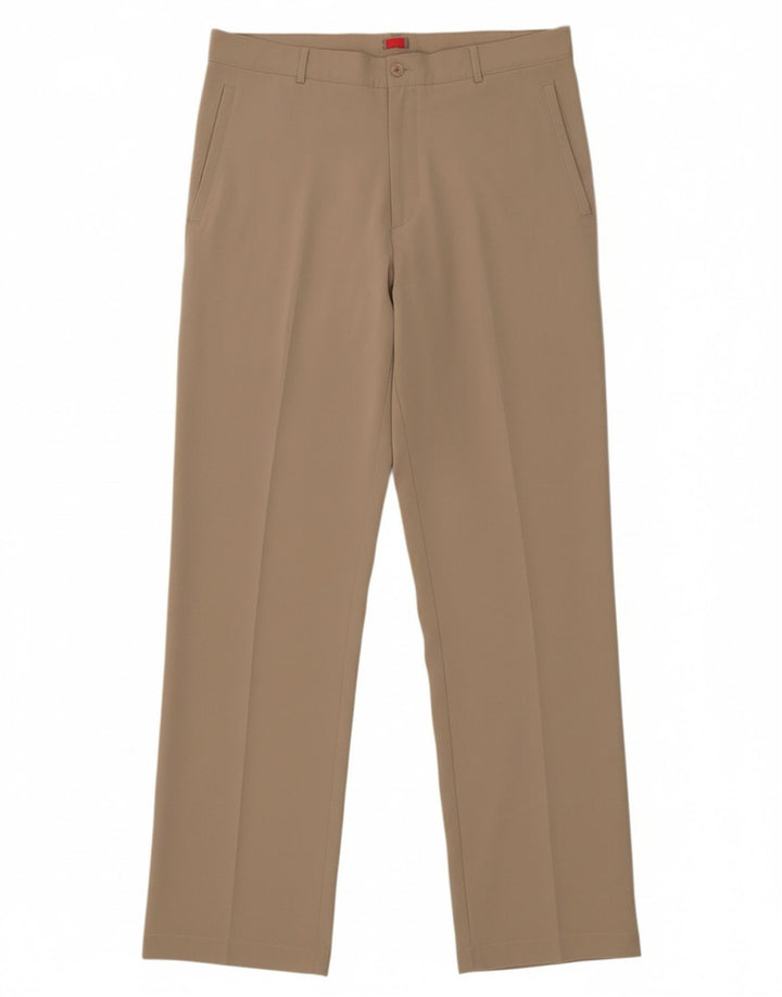 NIKE Mens Straight Chino Trousers W36 L32 Beige Polyester