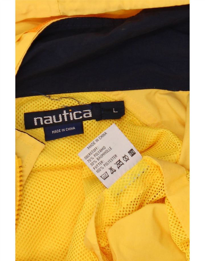 Nautica Veste de pluie à capuche pour homme UK 40 Large Jaune Polyamide