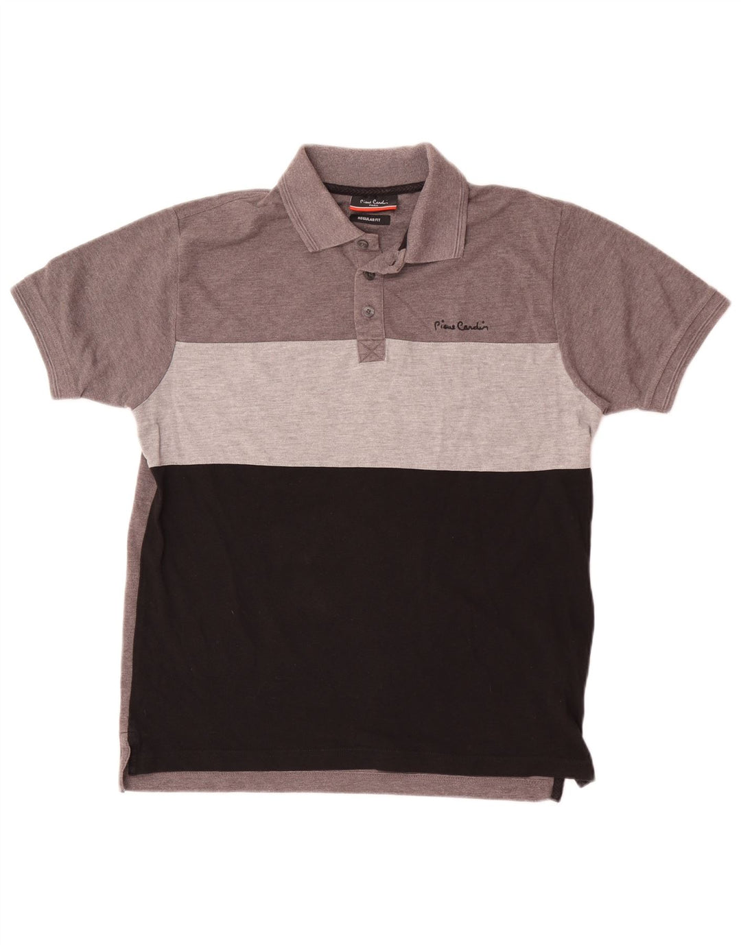 Pierre Cardin Polo Regular Fit Homme Petit Gris Colorblock Polyester