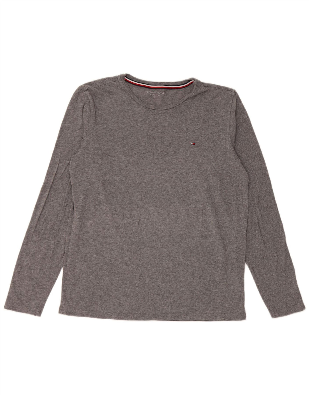 TOMMY HILFIGER Top Manches Longues Homme Gris Moyen Polyester