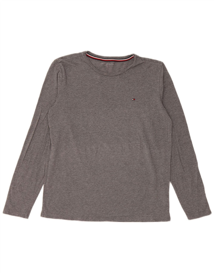 TOMMY HILFIGER Top Manches Longues Homme Gris Moyen Polyester