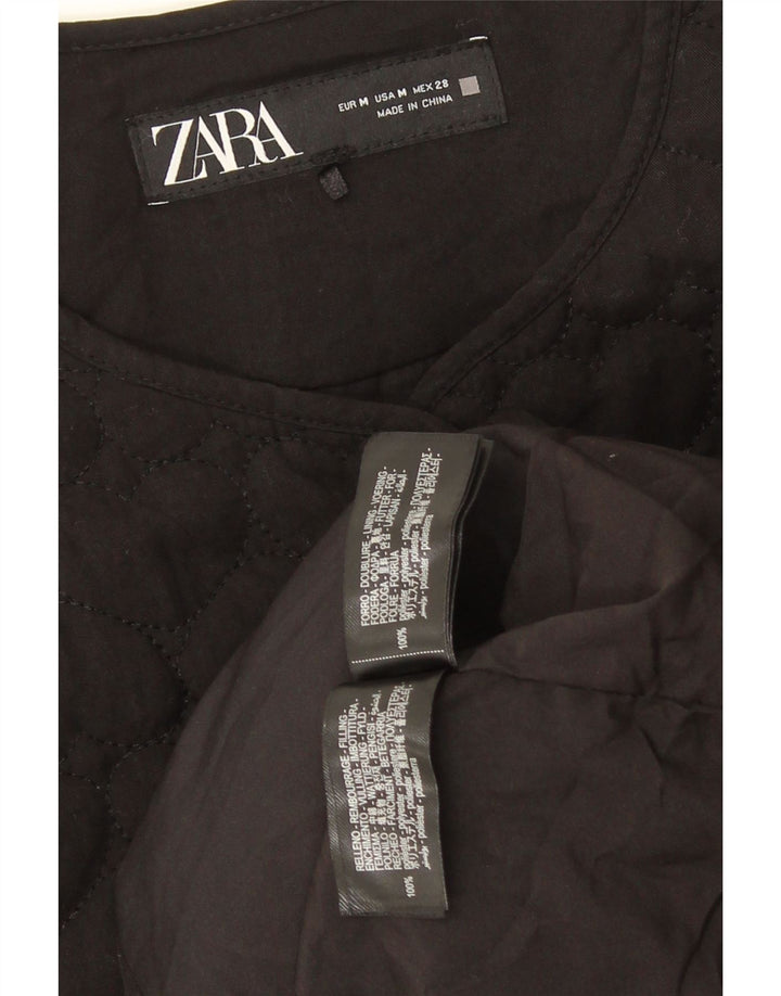 Zara Veste matelassée surdimensionnée pour femme UK 14 Polyester noir moyen