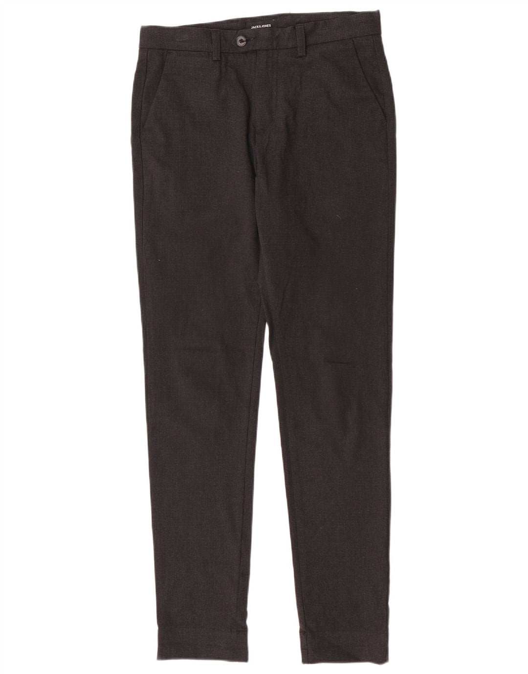 Jack & Jones Pantalon de Costume Slim Homme W30 L32 Gris Pied-de-Poule Polyester