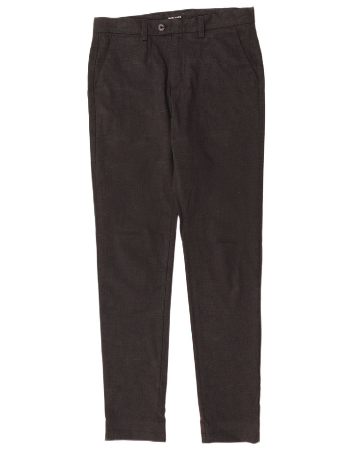 Jack & Jones Pantalon de Costume Slim Homme W30 L32 Gris Pied-de-Poule Polyester