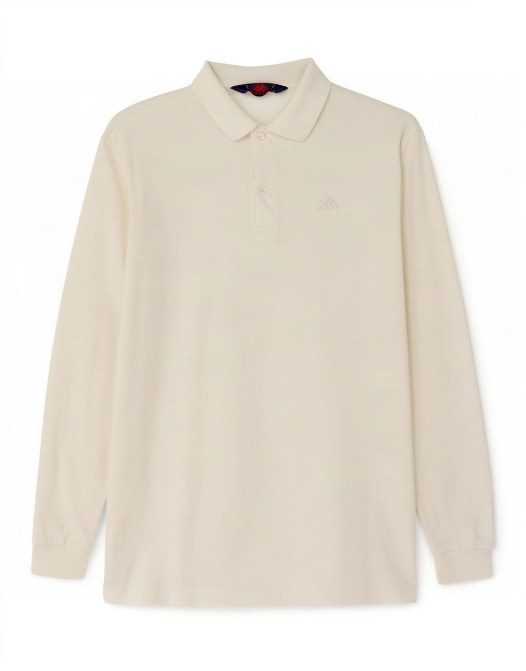 Kappa Polo à Manches Longues Homme Petit Blanc Coton