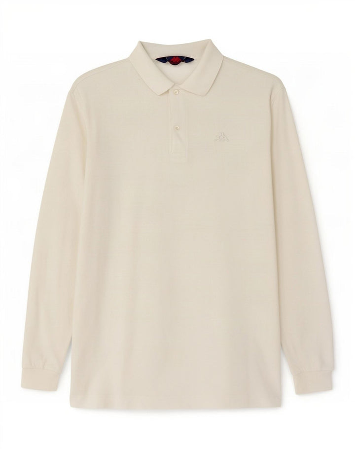 Kappa Polo à Manches Longues Homme Petit Blanc Coton