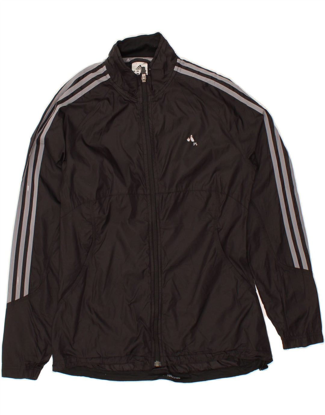 ADIDAS Womens Tracksuit Top Jacket UK 12 Medium Black Nylon Vintage Adidas and Second-Hand Adidas from Messina Hembry 