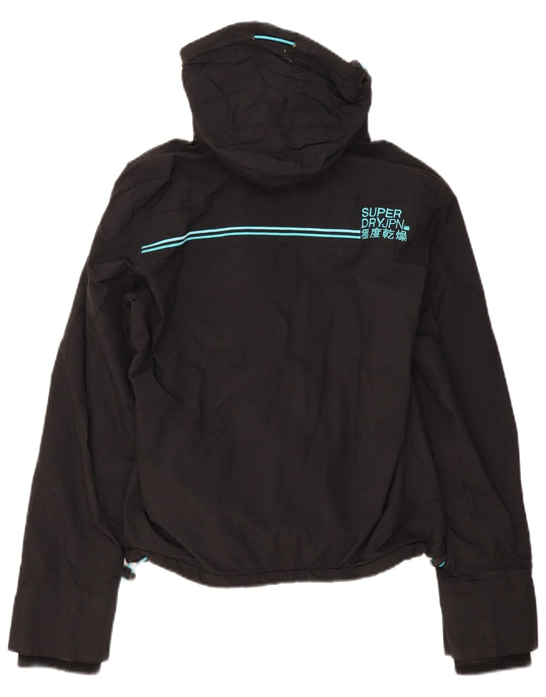 SUPERDRY Veste coupe-vent surdimensionnée Windcheater pour femme UK 10 Small Noir