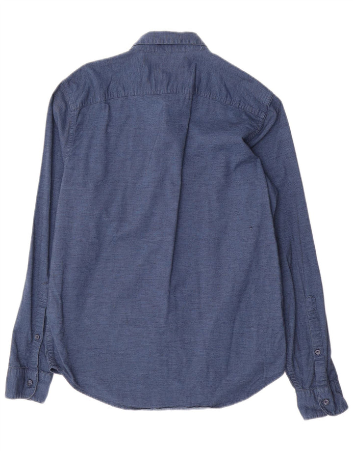 Hollister Chemise Slim Fit Homme Bleu Marine Moyen Coton