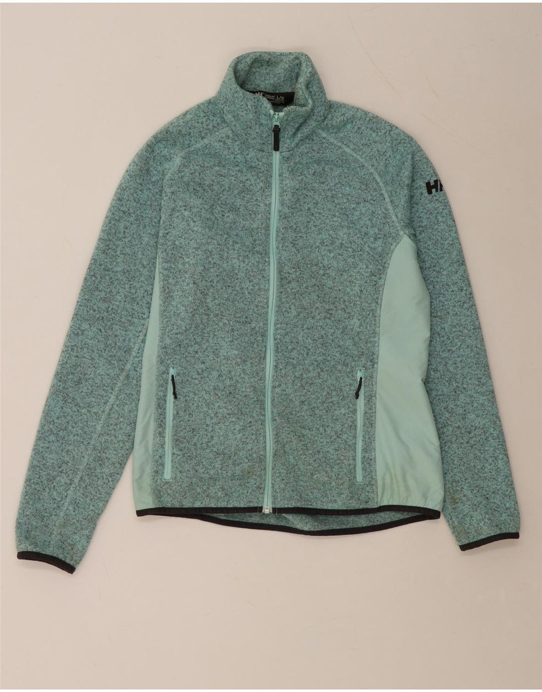 HELLY HANSEN Veste de survêtement pour femme UK 14 Large Vert Colourblock